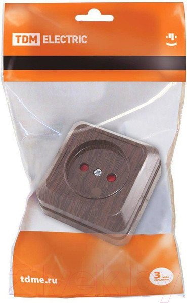 Изображение товара Розетка TDM Ладога SQ1801-0037 (бук)