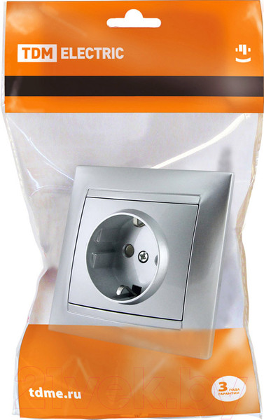 Изображение товара Розетка TDM Лама SQ1815-0211 (серебристый металлик)