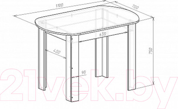 Изображение товара Обеденный стол Мебель-Класс Леон-2 (венге/ясень шимо светлый)