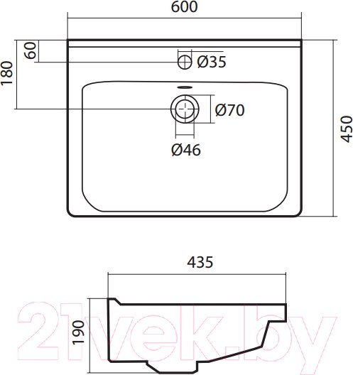 Изображение товара Умывальник Santek Миранда 60 (1WH302421)