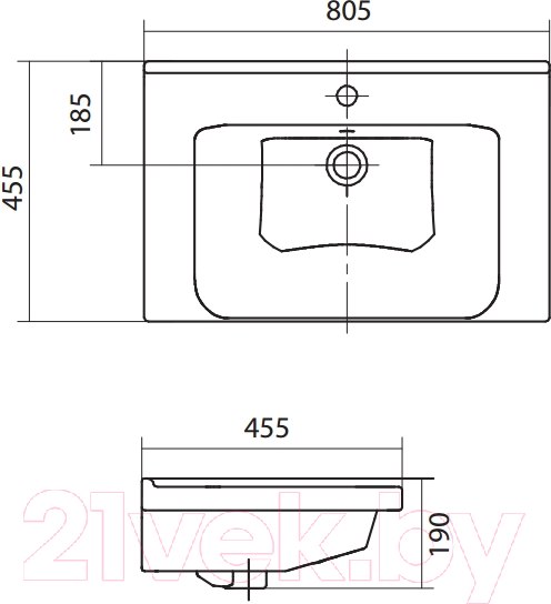 Изображение товара Умывальник Santek Миранда 80 (1WH302251)