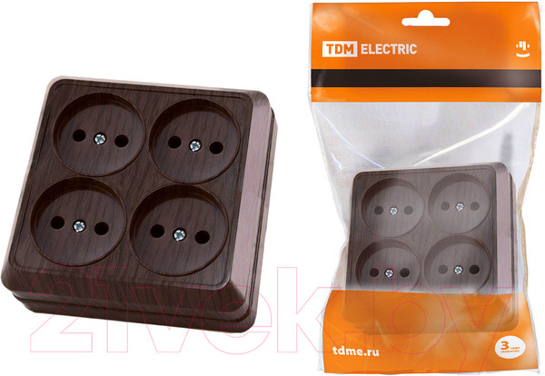 Изображение товара Розетка TDM Ладога SQ1801-0320 (бук)