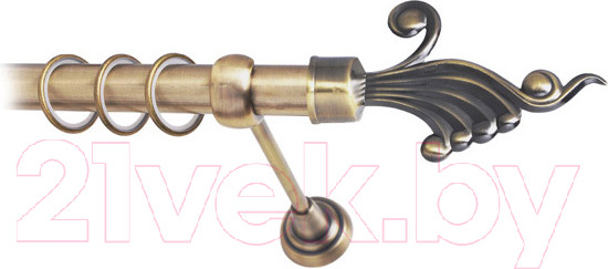 Изображение товара Карниз для штор Lm Decor Кения 023 1р гладкий 25мм (антик, 1.8м)