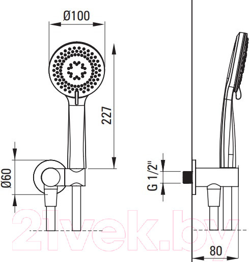 Изображение товара Душевая система со смесителем Deante Cascada Arnika Nero NAC N9QP