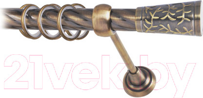 Изображение товара Карниз для штор Lm Decor Византия 066 1р витой 25мм (антик, 1.6м)