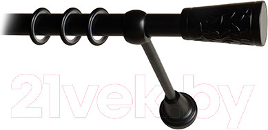 Изображение товара Карниз для штор Lm Decor Византия 066 1р гладкий 25мм (черный матовый, 1.6м)