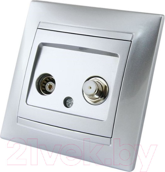 Изображение товара Розетка TDM Лама SQ1815-0220 (серебристый металлик)