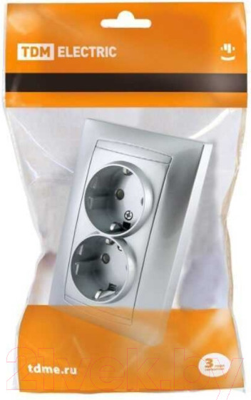 Изображение товара Розетка TDM Лама SQ1815-0213 (серебристый металлик)