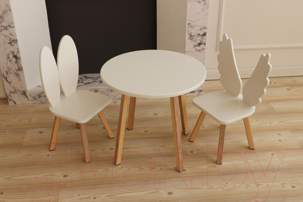 Изображение товара Стол детский Millwood Круглый СК-1 (белый/береза)