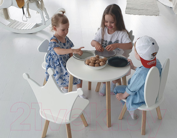 Изображение товара Стол детский Millwood Круглый СК-1 (белый/береза)