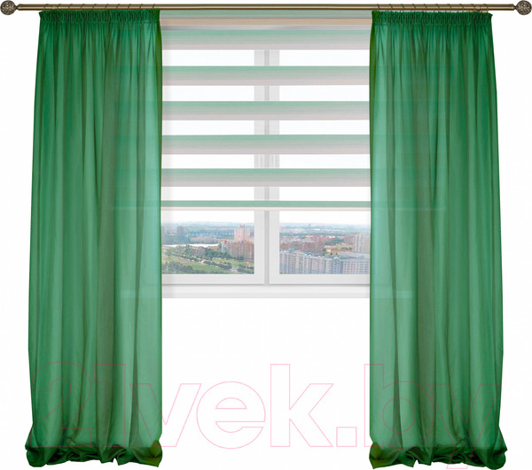 Изображение товара Гардины Delfa СТШ/Д-050 Voile/054 (200x250, зеленый)