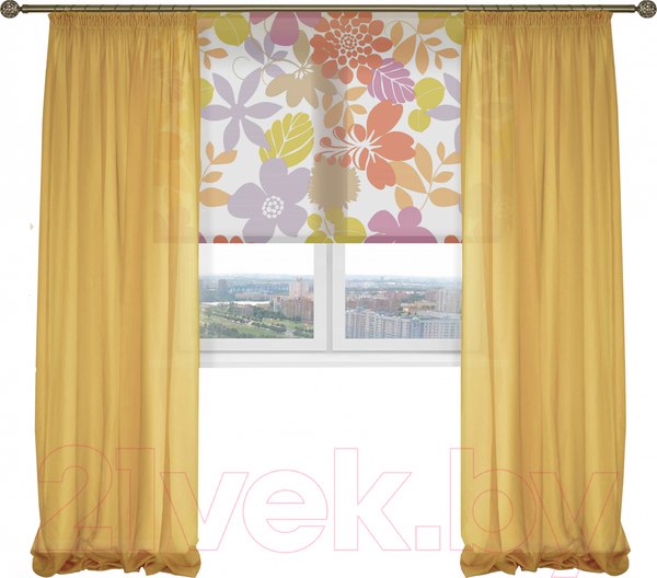 Изображение товара Гардины Delfa СТШ/Д-050 Voile/603 (200x250, желтый)