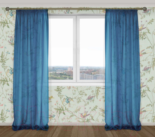 Изображение товара Гардины Delfa СТШ/Д-050 Voile/8816 (200x250, синий)