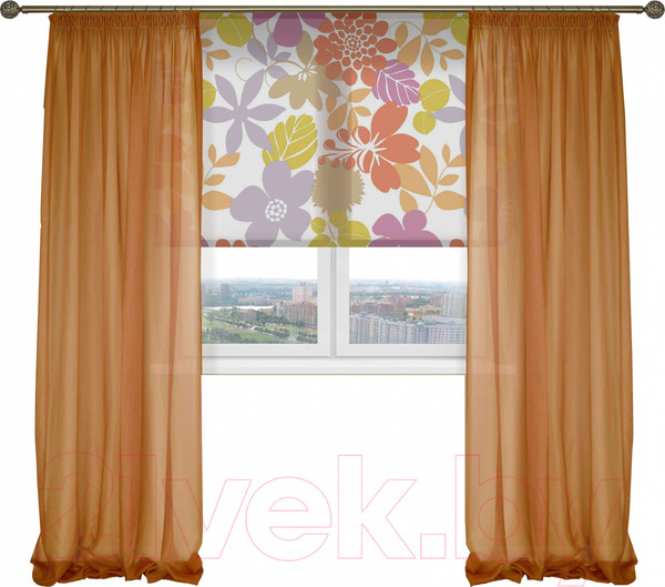 Изображение товара Гардины Delfa СТШ/Д-050 Voile/8819 (200x250, оранжевый)