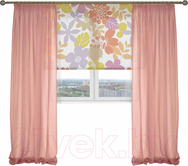 Изображение товара Гардины Delfa СТШ/Д-050 Voile/008 (200x270, розовый)