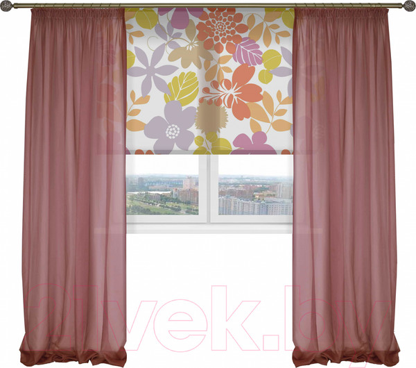 Изображение товара Комплект гардин Delfa СТШ/Д-050 Voile/096 (200x270, цикламен)