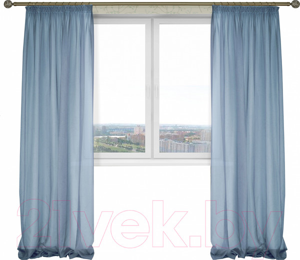 Изображение товара Гардины Delfa СТШ/Д-050 Voile/404 (200x270, серо-голубой)