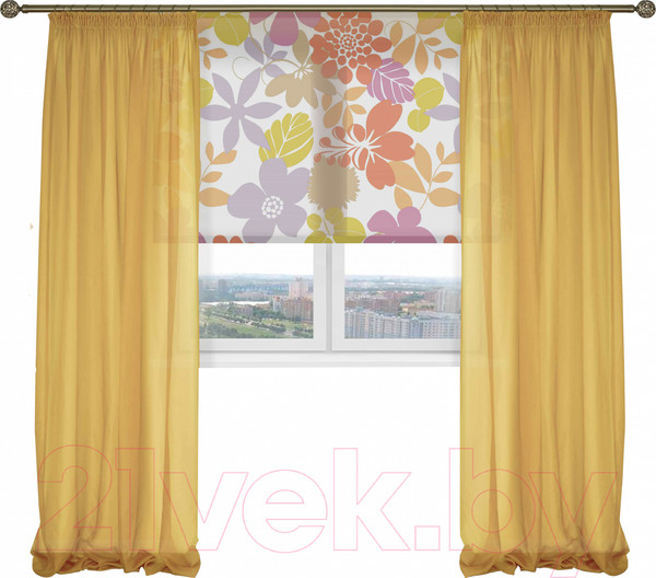 Изображение товара Гардины Delfa СТШ/Д-050 Voile/603 (200x270, желтый)