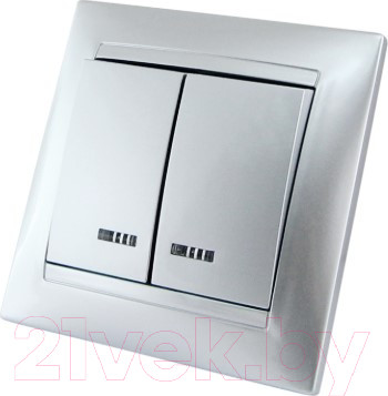 Изображение товара Выключатель TDM Лама SQ1815-0205 (серебристый металлик)