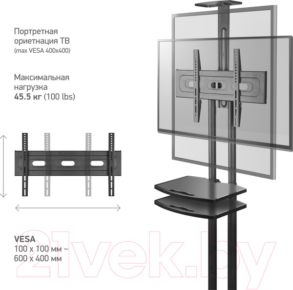 Изображение товара Стойка для ТВ/аппаратуры Onkron TS1551