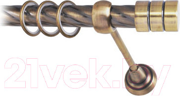 Изображение товара Карниз для штор Lm Decor Цилиндр 088 1р витой 25мм (антик, 2.4м)