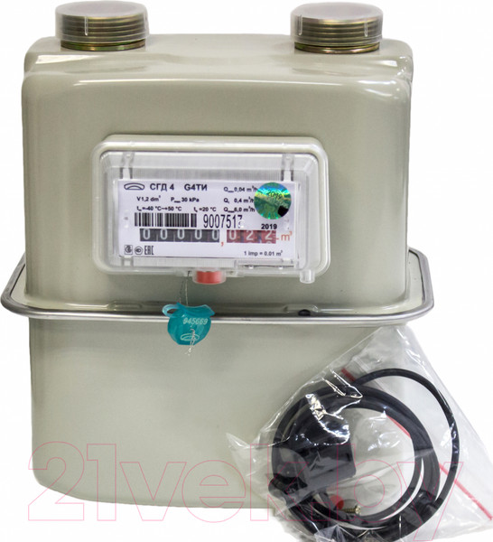 Изображение товара Счетчик газа бытовой БелОМО СГД 4 G4 ТИ / 8336-07 (правый)