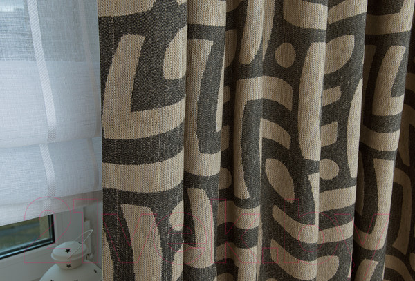 Изображение товара Комплект штор Delfa СШД-050 Insa/80 (160x270, черный/arena)