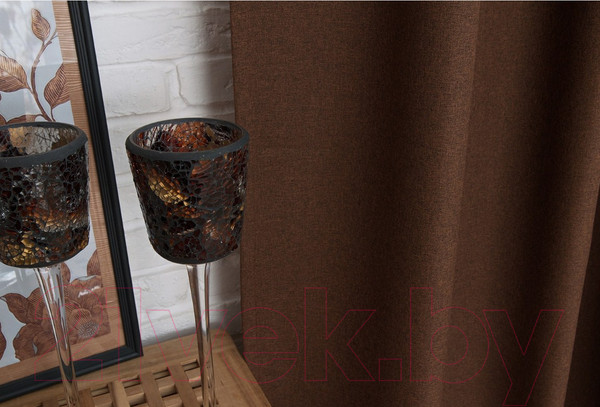 Изображение товара Комплект штор Delfa СШД-050 Naturel Blackout (160x250, шоколад, А85822)