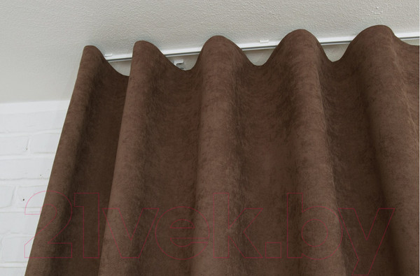 Изображение товара Комплект штор Delfa СШД-050 Flowers Shinil/106 (160x250, шоколад)