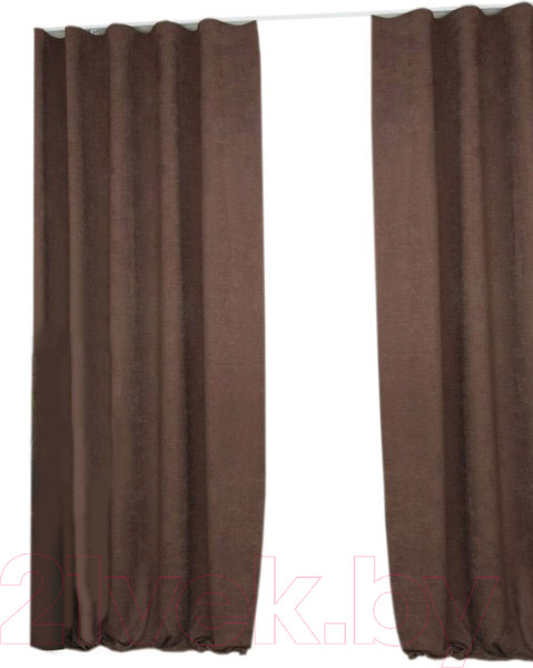 Изображение товара Комплект штор Delfa СШД-050 Flowers Shinil/106 (160x250, шоколад)