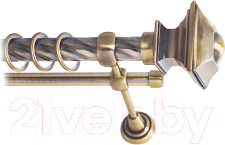 Изображение товара Карниз для штор Lm Decor Верди 030 2р витой 25/16мм (антик, 3м)