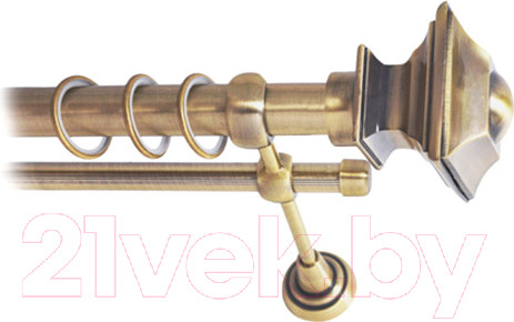 Изображение товара Карниз для штор Lm Decor Верди 030 2р гладкий 25/16мм (антик, 3.2м)