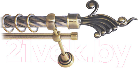 Изображение товара Карниз для штор Lm Decor Кения 023 2р витой 25/16мм (антик, 1.6м)