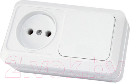 Изображение товара Блок выключатель+розетка TDM Ладога SQ1801-0105