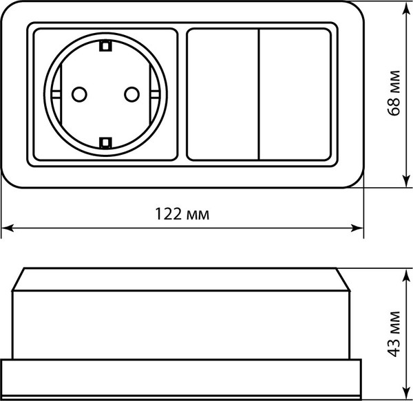 Изображение товара Блок выключатель+розетка TDM Ладога SQ1801-0102