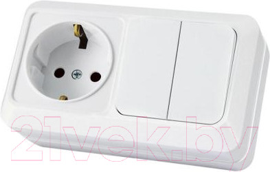 Изображение товара Блок выключатель+розетка TDM Ладога SQ1801-0102