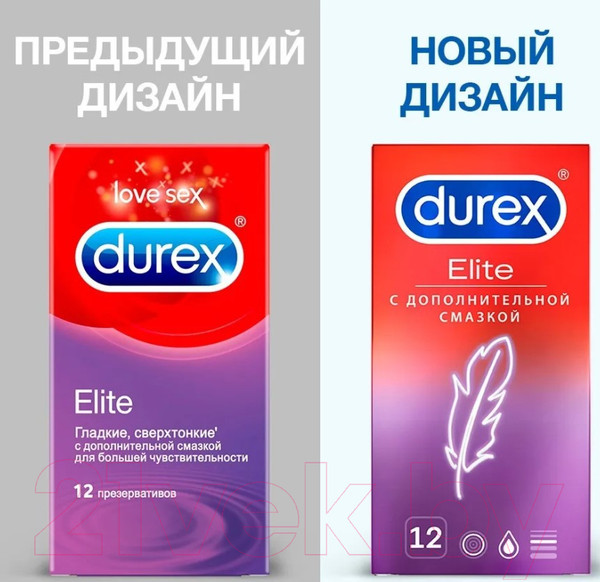 Изображение товара Презервативы Durex №12 Elite Сверхтонкие с дополнительной смазкой (12шт)