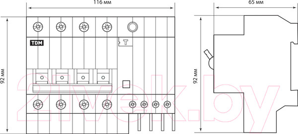Изображение товара Дифференциальный автомат TDM АД-4-4P-25А-30мА / SQ0221-0007