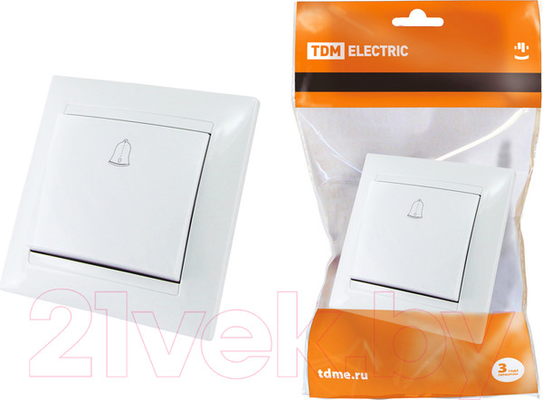 Изображение товара Кнопка звонка TDM Лама SQ1815-0008 (белый)
