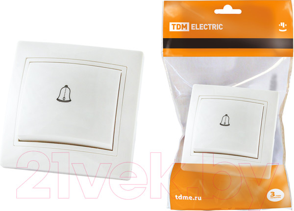 Изображение товара Кнопка звонка TDM Таймыр SQ1814-0009 (белый)