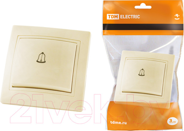 Изображение товара Кнопка звонка TDM Таймыр SQ1814-0109 (слоновая кость)