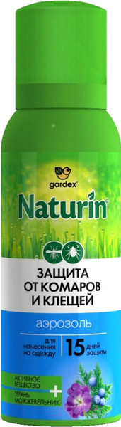 Изображение товара Аэрозоль от насекомых Gardex Naturin N002 от комаров и клещей (100мл)