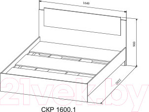 Изображение товара Двуспальная кровать ДСВ Софи СКР 1600.1 (сонома/белый глянец)