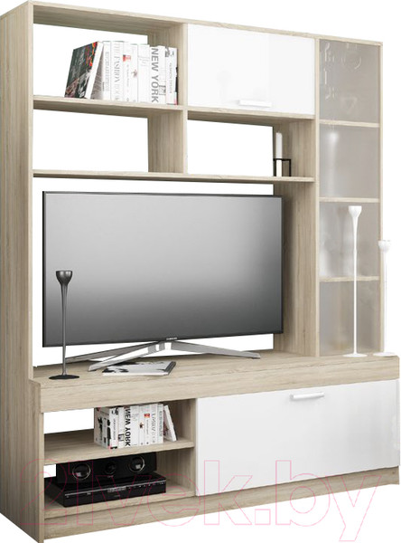 Изображение товара Стенка ДСВ Софи №1 СЦС 1400.1 (сонома/белый глянец)