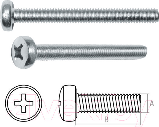 Изображение товара Винт Starfix Полусферическая головка М5x80 DIN 7985 / SMC3-53242-200 (200шт, оцинкованный)