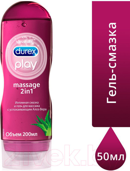 Изображение товара Лубрикант-гель Durex Massage 2 in 1 с алоэ вера (200мл)