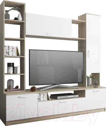 Изображение товара Стенка ДСВ Софи №4 СЦС 1900.1 (сонома/белый глянец)