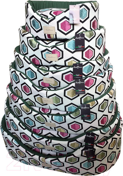 Изображение товара Лежанка для животных AntePrima Nathalie / NAESAVER05 (бело-зеленый с принтом)