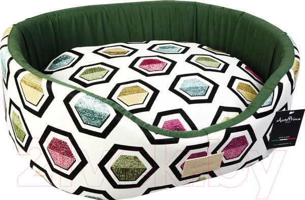 Изображение товара Лежанка для животных AntePrima Nathalie / NAESAVER05 (бело-зеленый с принтом)