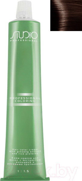 Изображение товара Крем-краска для волос Kapous Studio Professional с женьшенем и рисовыми протеинами 4.85 (коричневый махагон)
